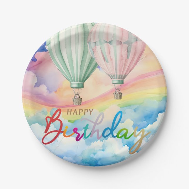 Pastel Birthday  Paper Plates (Front)