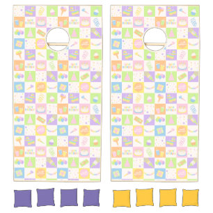 Pastel Birthday Party Cornhole Bag Toss Set