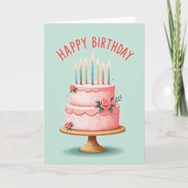 Pastel Birthday Scene Card (Front)