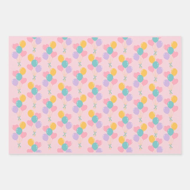 Pastel Birthday Wrapping Paper (Front)