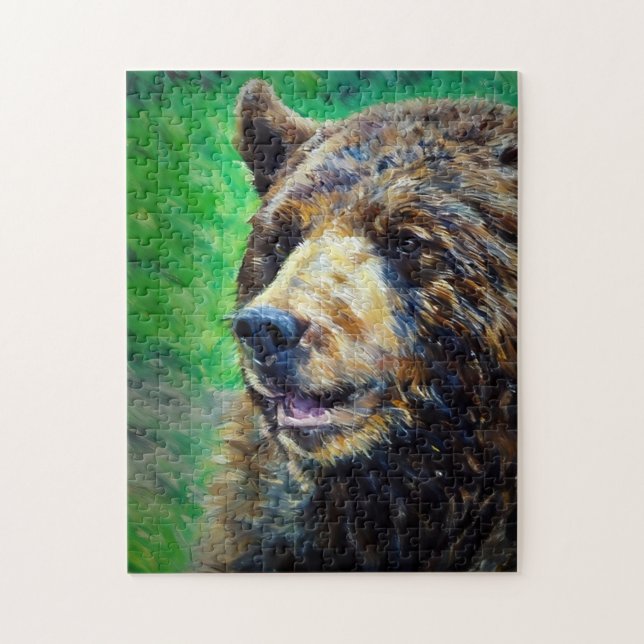 Pastel Black Bear Portrait Jigsaw Puzzle (Vertical)