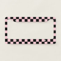 Pastel Black Pink Checks Checkerboard Pattern