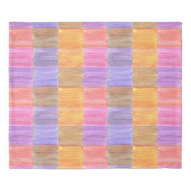 Pastel Blends Rectangles Duvet Covers and Solid (Front)