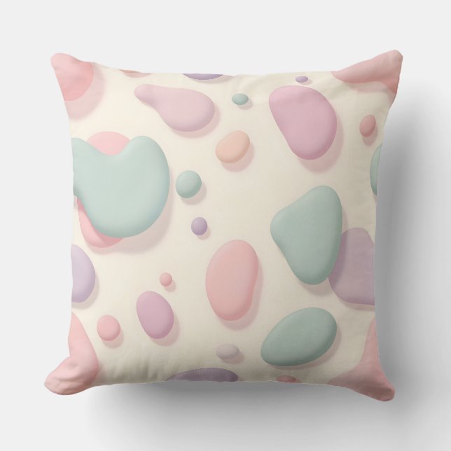 Pastel Blob Abstract Pattern.Modern Outdoor Throw Pillow (Front)