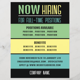 Pastel Blocks Job Vacancy Recruitment Advertising Flyer