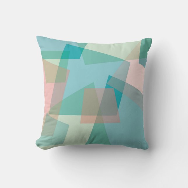 Pastel blocks throw pillow (Front)