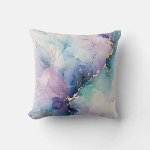 Pastel Bloom Abstract Throw Pillow