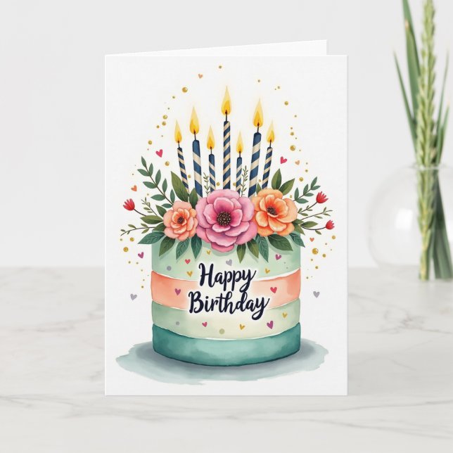 Pastel Bloom Birthday Card (Front)