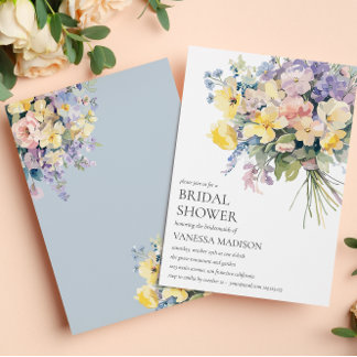 Pastel Bloom BRIDE BOUQUET BRIDAL SHOWER Invitation