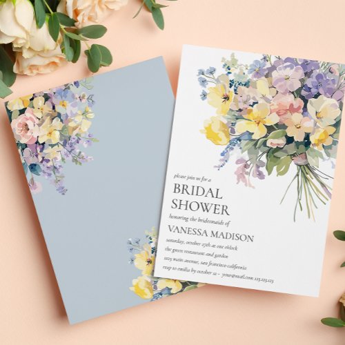 Pastel Bloom BRIDE BOUQUET BRIDAL SHOWER Invitation