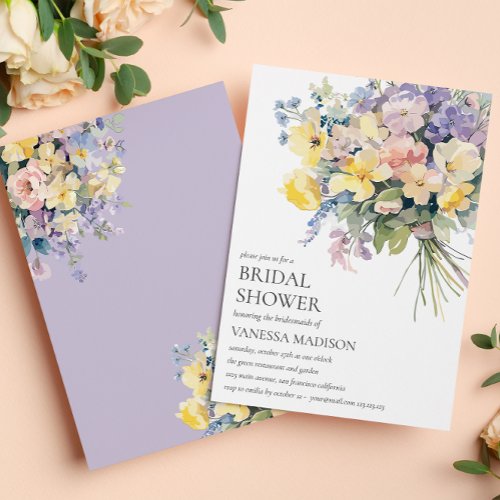 Pastel Bloom BRIDE BOUQUET BRIDAL SHOWER Invitation