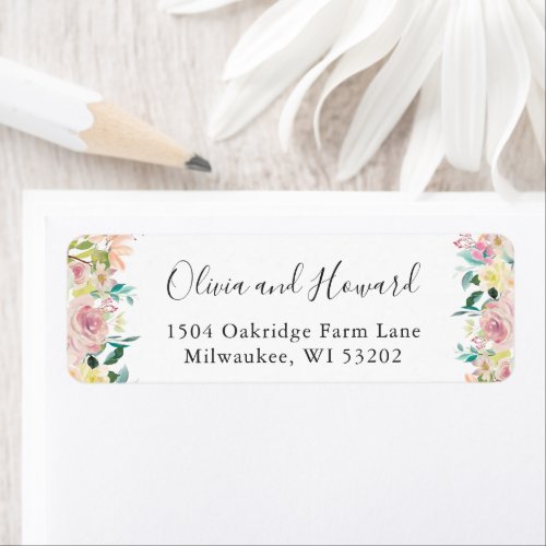 Pastel Bloom Chic Spring Floral Return Address Label