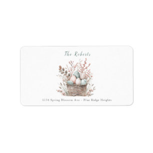 Pastel Bloom Easter Basket Brunch Address Label