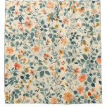 Pastel Bloom: Elegant Floral Harmony Shower Curtain