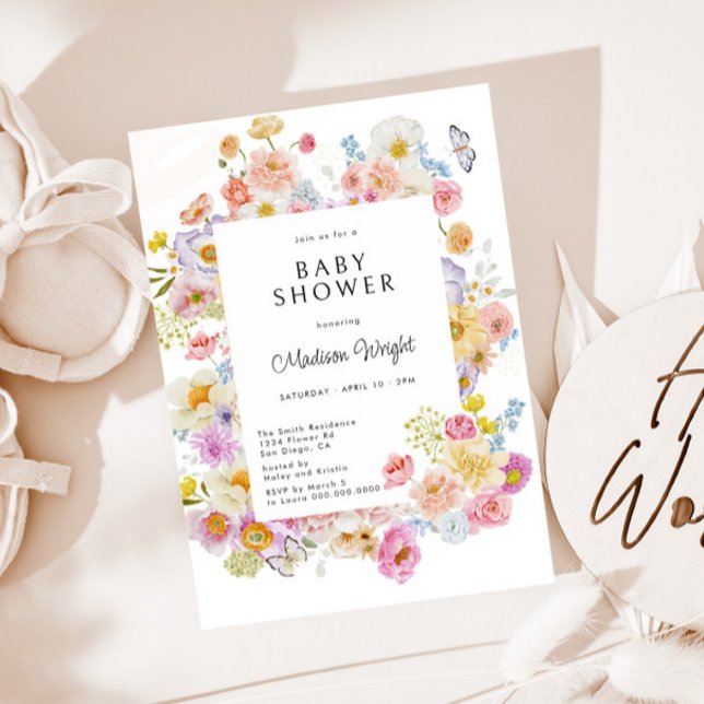 Pastel Bloom Floral Baby Shower Invitation (Creator Uploaded)