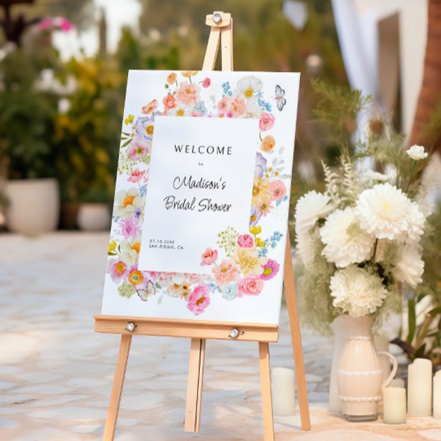 Pastel Bloom Floral Bridal Shower Welcome Foam Board (Creator Uploaded)
