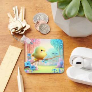 Pastel Bloom Keychain — Floral Charm for Bags & Ke