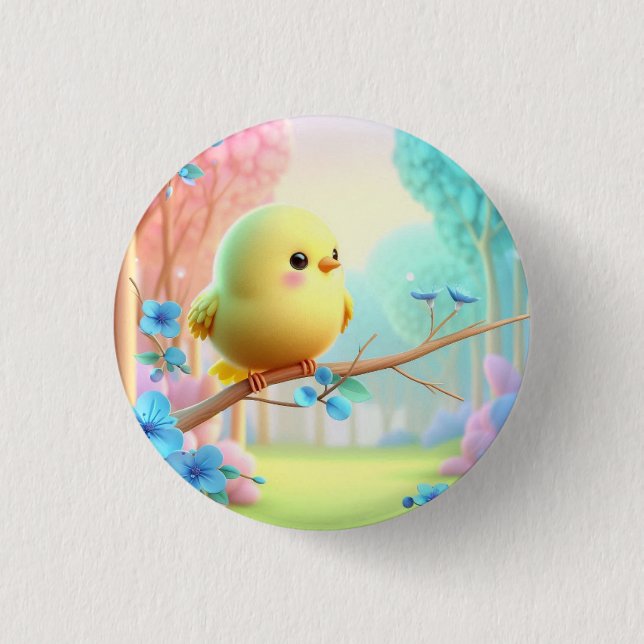 Pastel Bloom Keychain — Floral Charm for Bags & Ke Button (Front)