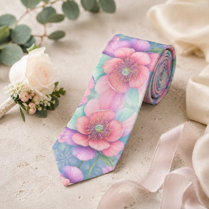 Pastel Bloom Neck Tie