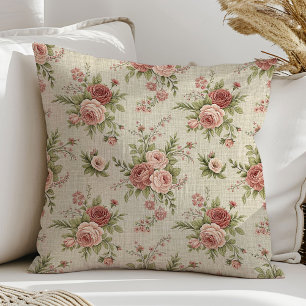 Pastel Bloom Pillow Shabby Chic Vintage Blush Rose