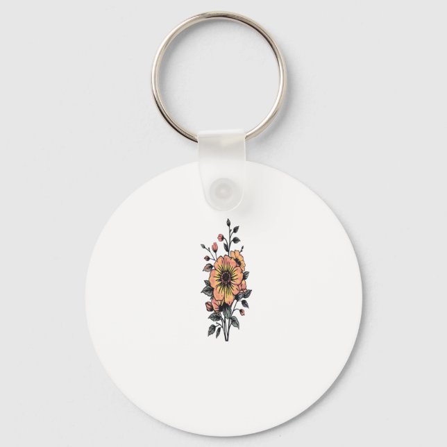 Pastel Bloom Sticker  Keychain (Front)