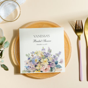 PASTEL BLOOMING WILDFLOWERS BRIDAL MONOGRAM NAPKINS