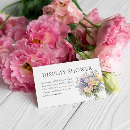 PASTEL BLOOMING WILDFLOWERS  DISPLAY SHOWER  ENCLOSURE CARD