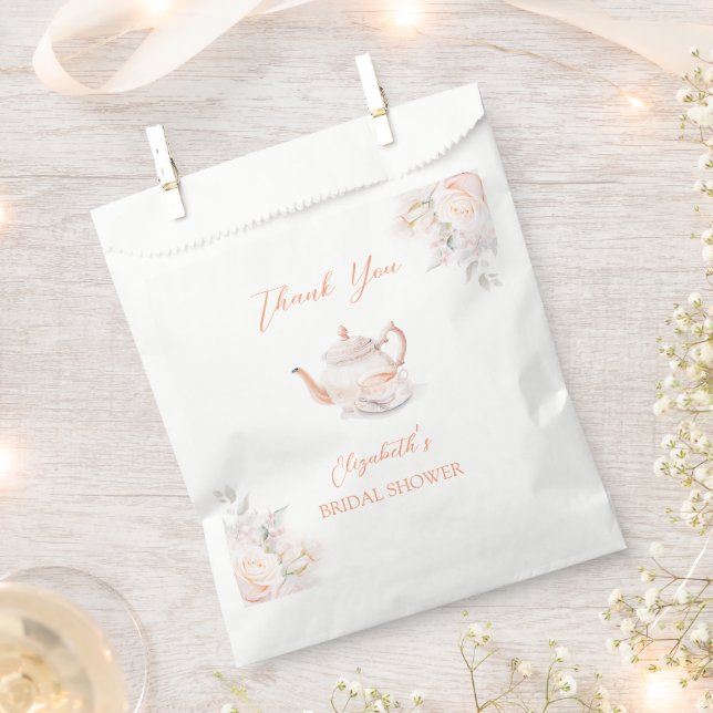 Pastel Blooms Bridal Tea Party Favor Bag (Clipped)