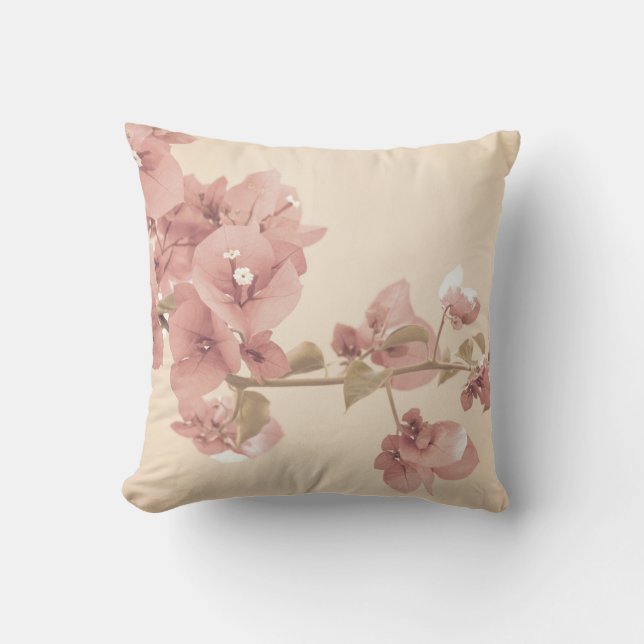 Pastel Blossom Branch Throw Pillow (Front)