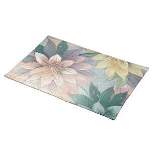 Pastel Blossom Burst: Floral Explosion Pattern Cloth Placemat