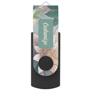 Pastel Blossom Burst: Floral Explosion Pattern Flash Drive