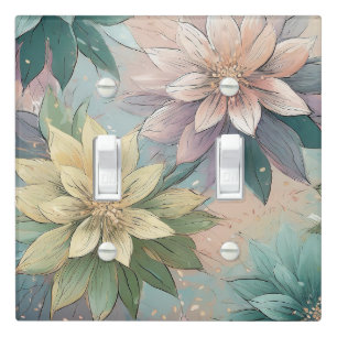 Pastel Blossom Burst: Floral Explosion Pattern Light Switch Cover