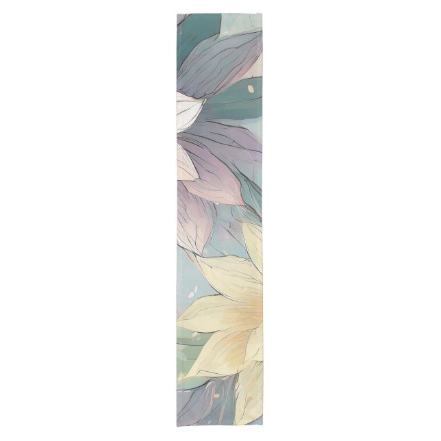 Pastel Blossom Burst: Floral Explosion Pattern Short Table Runner (Front)