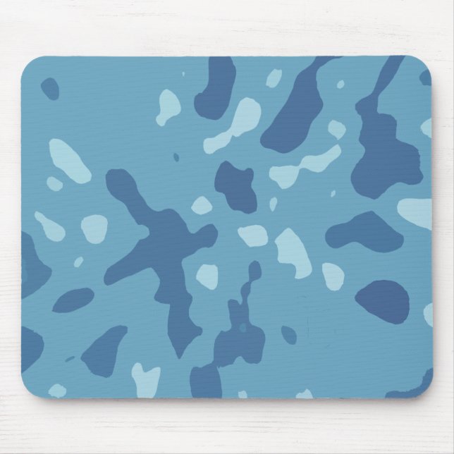 Pastel Blue Abstract Camo Pattern  Mouse Pad (Front)