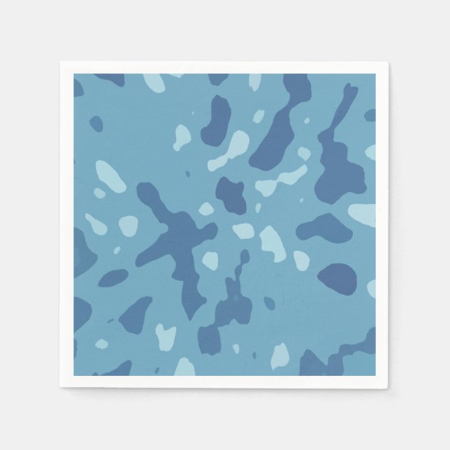Pastel Blue Abstract Camo Pattern  Napkins (Front)