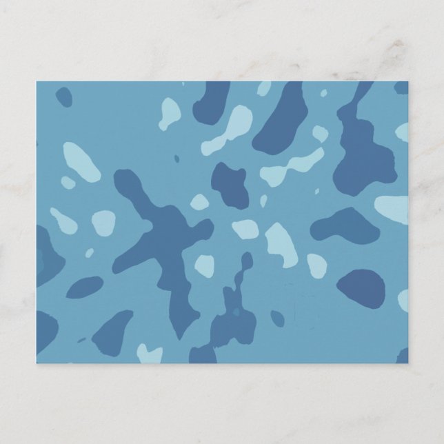 Pastel Blue Abstract Camo Pattern  Postcard (Front)