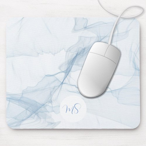 Pastel Blue Abstract Personalized Mouse Pad
