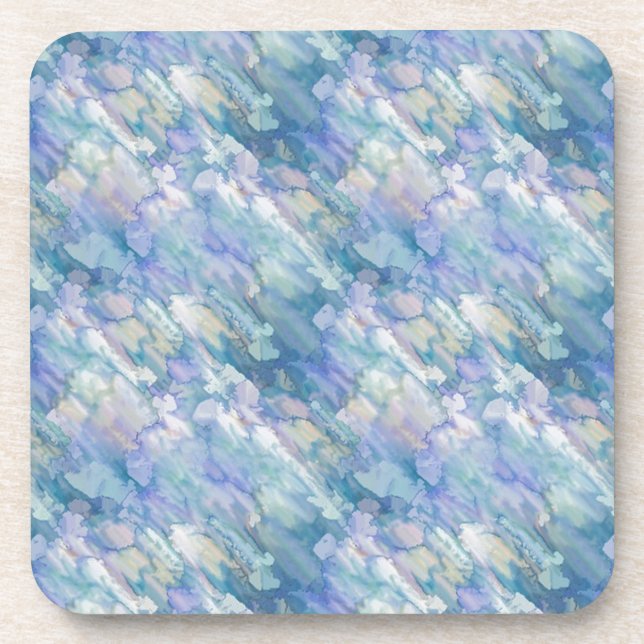 Pastel Blue Abstraction Beverage Coaster (Front)