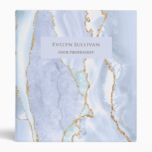 Pastel Blue Agate Binder