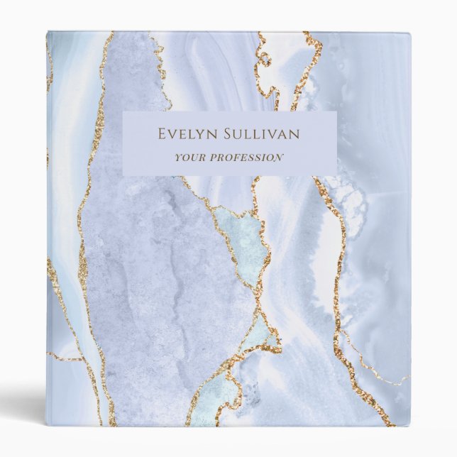 Pastel Blue Agate Binder (Front)