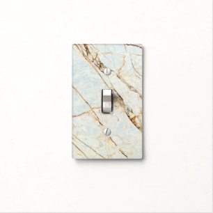 Pastel Blue And Copper Marble Stone Light Switch Cover
