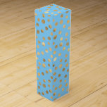 Pastel Blue and Gold Dot Pattern Wine Box<br><div class="desc">Cool doodle dots wine box in accents of baby blue and faux glitter gold to compliment the collection below.</div>