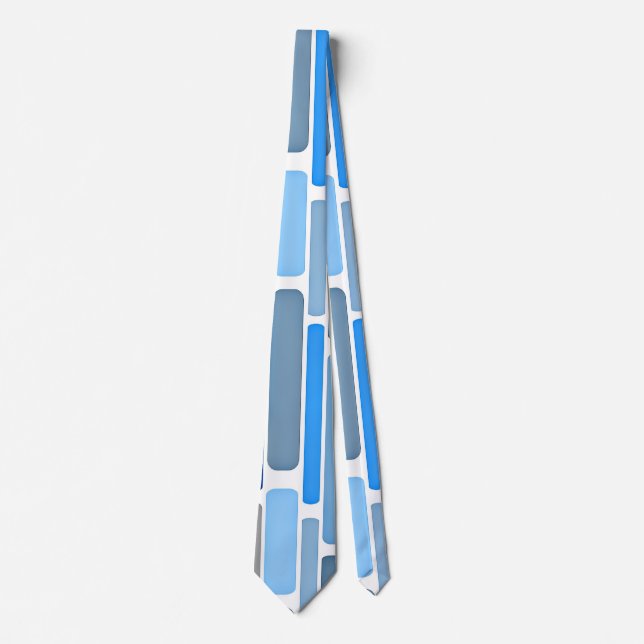 Pastel Blue and Gray Pattern, Neck Tie (Front)