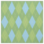 Pastel Blue and Green Argyle Pattern Fabric
