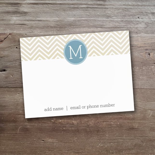 Pastel Blue and Linen Chevrons Custom Monograms Post-it Notes (Creator Uploaded)