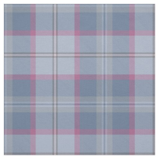 Pastel Blue and Pink Tartan Fabric