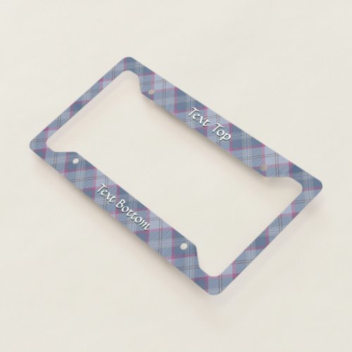 Pastel Blue and Pink Tartan License Plate Frame