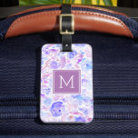 Pastel Blue and Purple Floral Custom Monogrammed Luggage Tag<br><div class="desc">Stylish custom printed luggage tags make a wonderful gift for friends on-the-go, a newlywed bride or just treat yourself before your next big adventure. This girly design features a pretty abstract watercolor floral pattern in shades of pastel purple and dusty blue. Personalize the front with your monogram initial or other...</div>