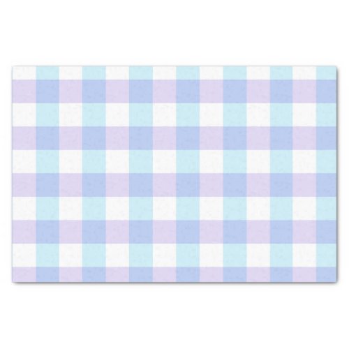 Pastel Blue and Purple Gingham Tissue Paper