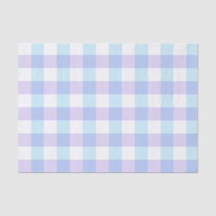 Pastel Blue and Purple Gingham Tissue Paper
